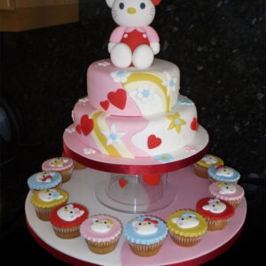 Hello Kitty! with cupcakes