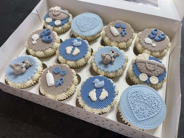 Baby Shower Cupcakes Blue by Spiffydrip