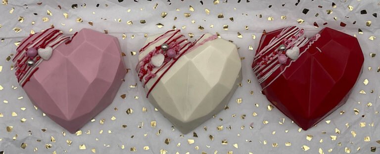 Trio Chocolate Hearts by Spiffydrip cake co