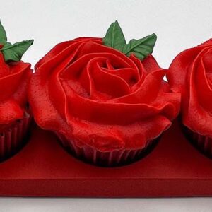 Red Rose Trio Cupcakes by Spiffydrip